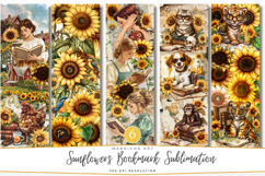 Autumn Sunflowers Bookmark Sublimation, Bookmark Bundle Product Image 1