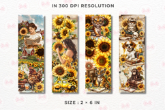 Autumn Sunflowers Bookmark Sublimation, Bookmark Bundle Product Image 4