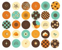 brown and orange funky instagram icons