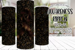 Brown Awareness Ribbon, 20oz Skinny Tumbler Sublimation Product Image 1