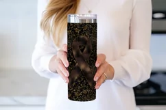 Brown Awareness Ribbon, 20oz Skinny Tumbler Sublimation Product Image 3