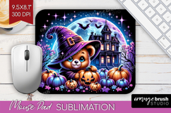 Brown Bear Halloween Mouse Pad Sublimation Cute Animal PNG Product Image 1