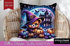 Brown Bear Halloween Pillow Sublimation Cute Animal Pillow Product Image 1