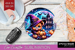 Brown Bear Halloween Car Coaster Cute Animal Coaster PNG Product Image 1