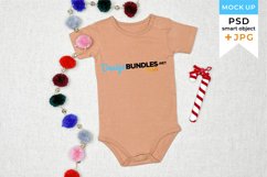Brown Christmas bodysuit mockup | onepiece mockup Christmas Product Image 1