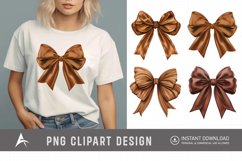 Watercolor Brown Bow Clipart Product Image 1