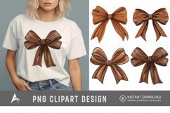 Watercolor Brown Bow Clipart Product Image 1