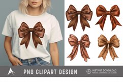 Watercolor Brown Bow Clipart Product Image 1