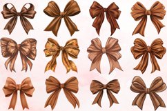 Watercolor Brown Bow Clipart Bundle Product Image 4
