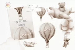 Up Up and Away Watercolor Clipart Png Product Image 3