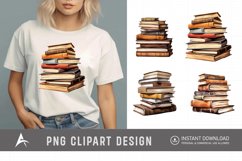 Brown Color Stacked Books Clipart Product Image 1