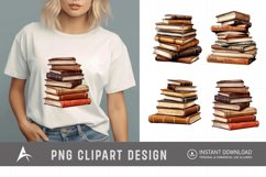 Brown Color Stacked Books Clipart Product Image 1