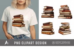 Brown Color Stacked Books Clipart Product Image 1