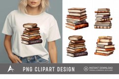 Brown Color Stacked Books Clipart Product Image 1