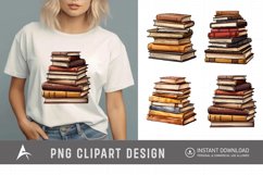 Brown Color Stacked Books Clipart Product Image 1