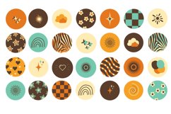 brown funky instagram icons with letters