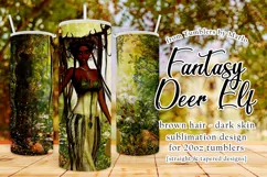 Brunette Female Fantasy Deer Elf 20oz Tumbler Design Product Image 1