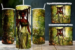 Brunette Female Fantasy Deer Elf 20oz Tumbler Design Product Image 3