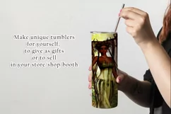 Brunette Female Fantasy Deer Elf 20oz Tumbler Design Product Image 2