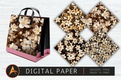 Brown Jasmine Flowers Digital Paper Product Image 1