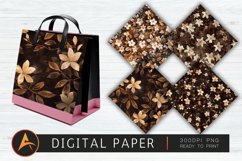Brown Jasmine Flowers Digital Paper Product Image 1