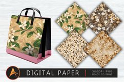 Brown Jasmine Flowers Digital Paper Product Image 1