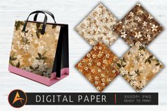 Brown Jasmine Flowers Digital Paper Product Image 1
