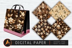 Brown Jasmine Flowers Digital Paper Product Image 1