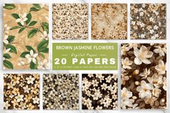 Brown Jasmine Flowers Digital Paper Bundle Product Image 1