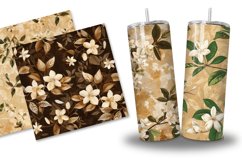 Brown Jasmine Flowers Digital Paper Bundle Product Image 3