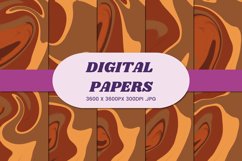 Brown Orange Liquid Swirl 9 Digital Paper Background Product Image 1