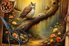 Whimsical Woodland Brown Owls - Scrapbook Papers Product Image 2