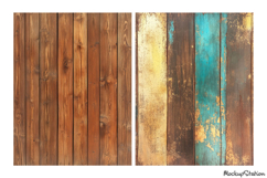 Brown Shabby Wood Digital Papers | Rustic Wooden Backgrounds Product Image 3