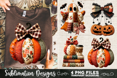 Preppy Floral Fall Patchwork 4 PNG Retro Sublimation Product Image 2
