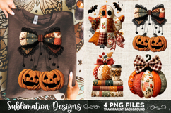 Preppy Floral Fall Patchwork 4 PNG Retro Sublimation Product Image 4