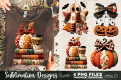 Preppy Floral Fall Patchwork 4 PNG Retro Sublimation Product Image 5