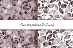 Watercolor seamless pattern with brown leaves Product Image 1
