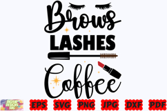 Brows Lashes Coffee SVG | Brows SVG | Eyebrows SVG | Lashes Product Image 3