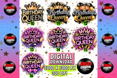 Birthday Queen Png Bundle Sublimation Design Product Image 3