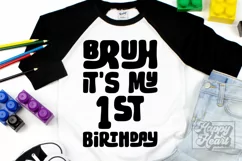 Bruh 1st Birthday SVG - 1st Birthday Retro - One Birthday Product Image 3