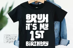 Bruh 1st Birthday SVG - 1st Birthday Retro - One Birthday Product Image 4