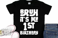 Bruh 1st Birthday SVG - 1st Birthday Retro - One Birthday Product Image 2