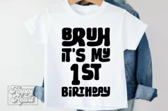 Bruh 1st Birthday SVG - 1st Birthday Retro - One Birthday Product Image 1
