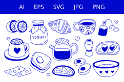 Cute brunch icons in Mediterranean style. Product Image 1