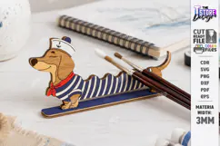Wooden Paint Brush Holder Laser Cut | Desk Organizer | CNC Product Image 1