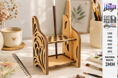 Wooden Paint Brush Holder Laser Cut | Desk Organizer | CNC Product Image 1