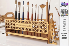 Wooden Paint Brush Holders Laser Cut Bundle | Desk Organizer Product Image 11
