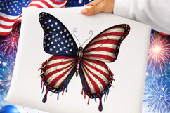 Brushstroke 4th of July Png, Brushstroke Patriotic Butterfly Product Image 1