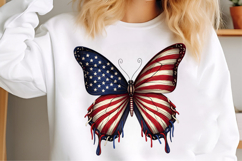 Brushstroke 4th of July Png, Brushstroke Patriotic Butterfly Product Image 3