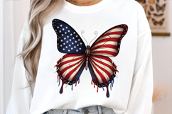 Brushstroke 4th of July Png, Brushstroke Patriotic Butterfly Product Image 4